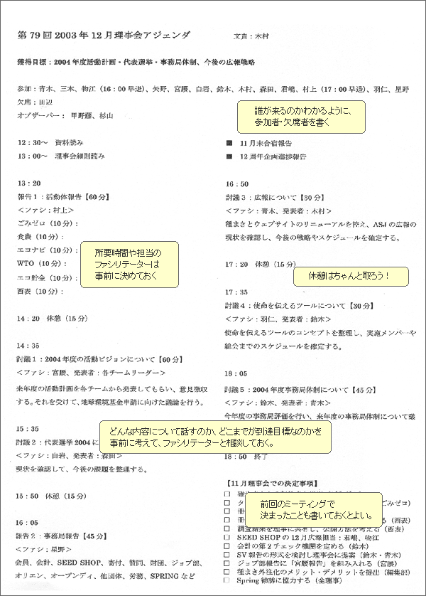 図1 例） ASJ理事会のレジュメ